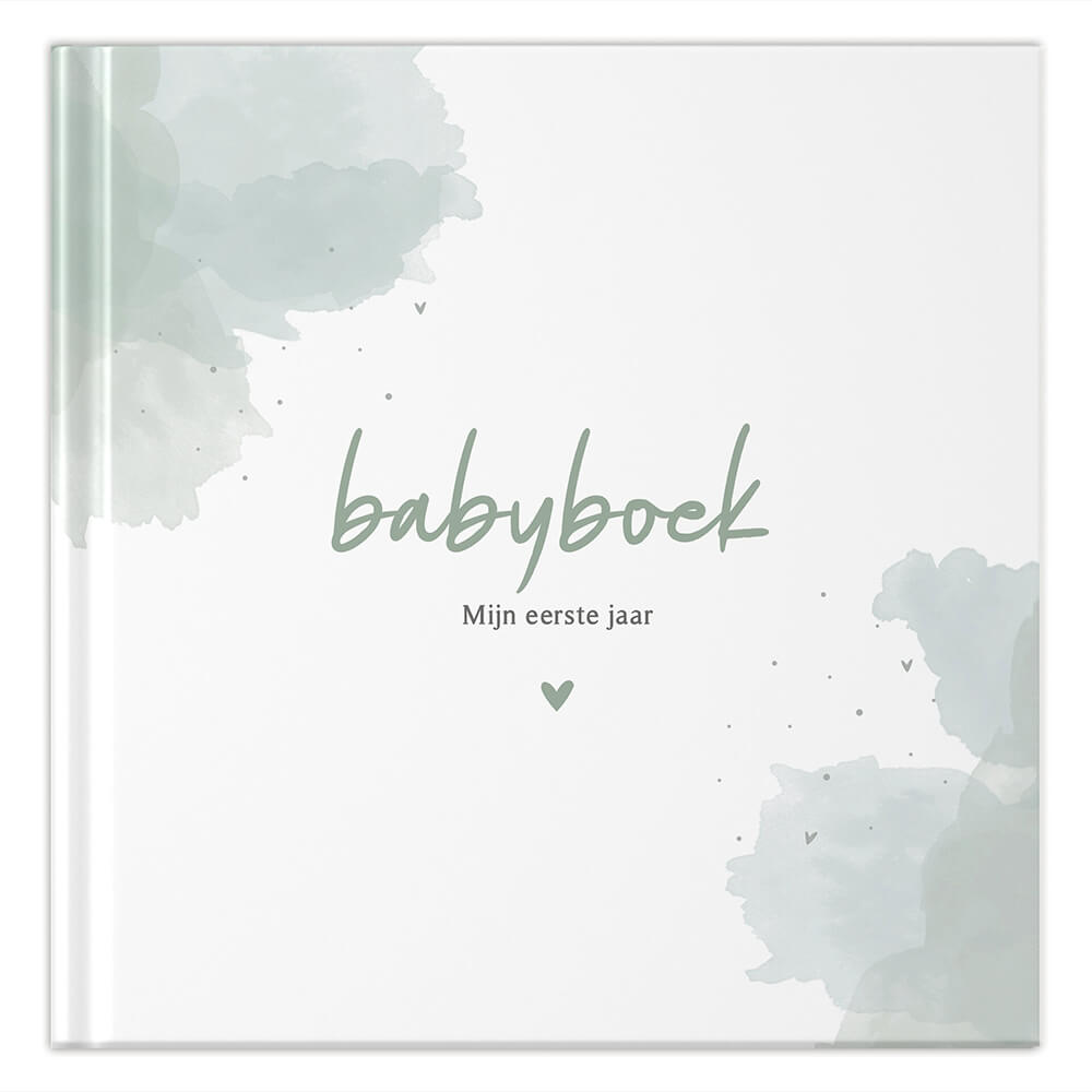 Babyboek Mijn eerste jaar - Watercolour Green