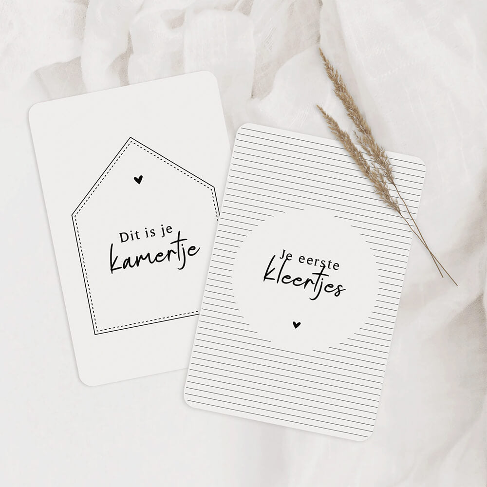 Mijlpaalkaarten set Zwangerschap - White