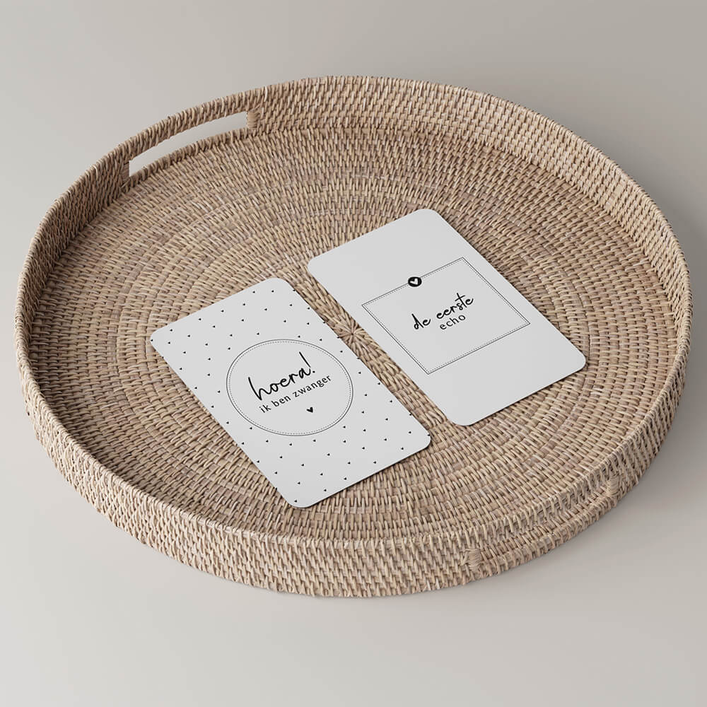 Mijlpaalkaarten set Zwangerschap - White