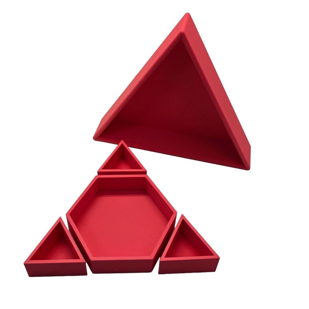 Grennn Inlegdriehoek 'Mandigo' rood pastel