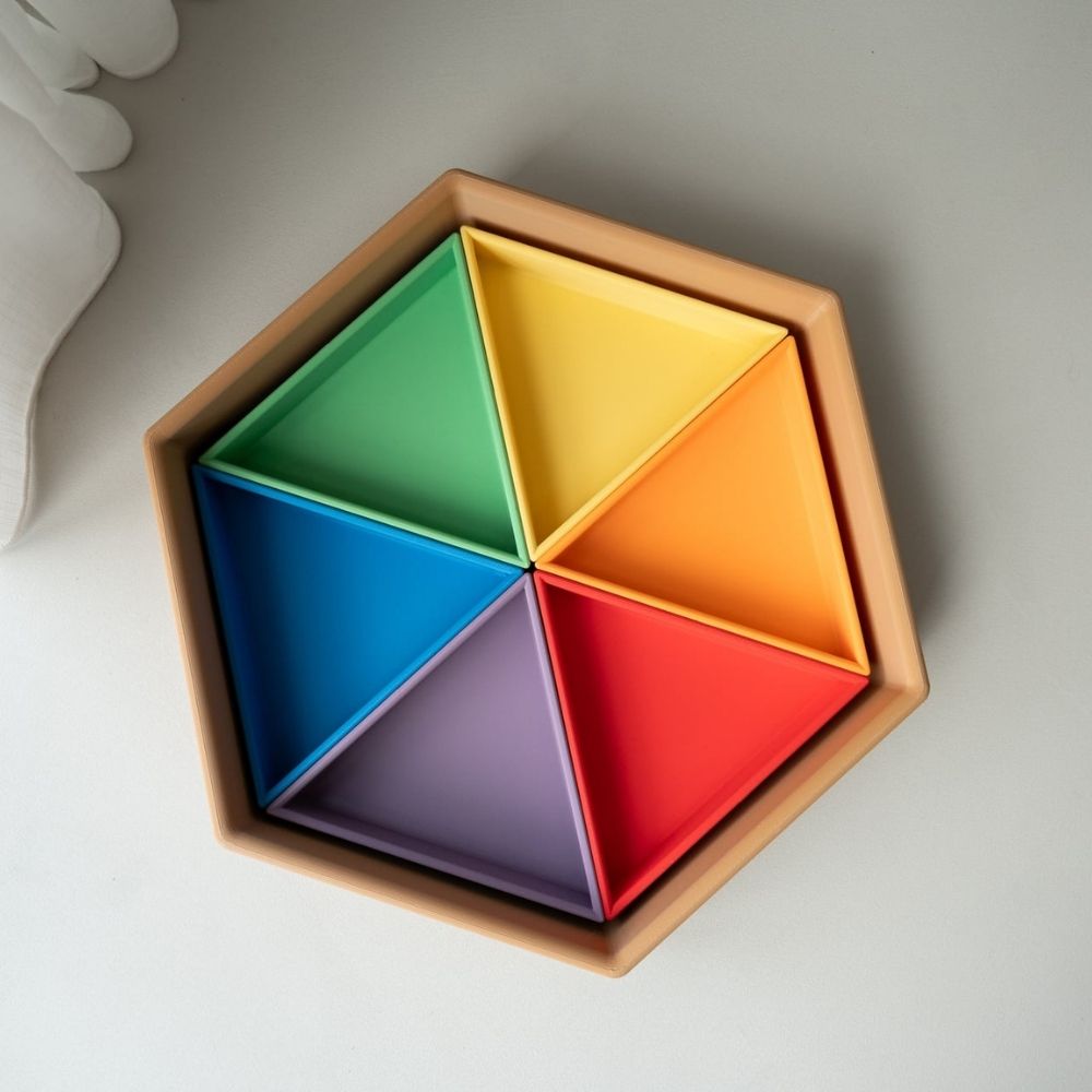 Grennn Speelbak inclusief inlegdriehoeken 'Mandigo' regenboog