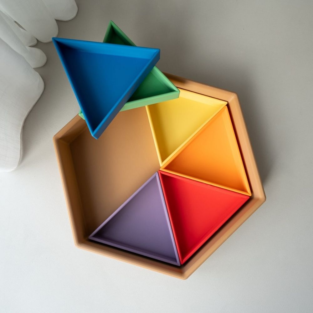 Grennn Speelbak inclusief inlegdriehoeken 'Mandigo' regenboog